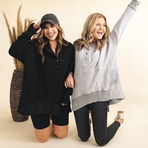 Hooded Button Up Pullover